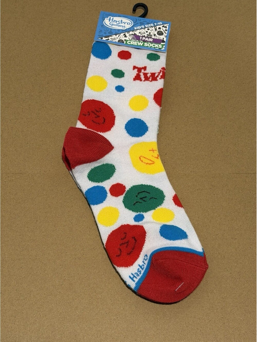 Kids Hasbro Gaming Crew Sock Size 7-10 Twister